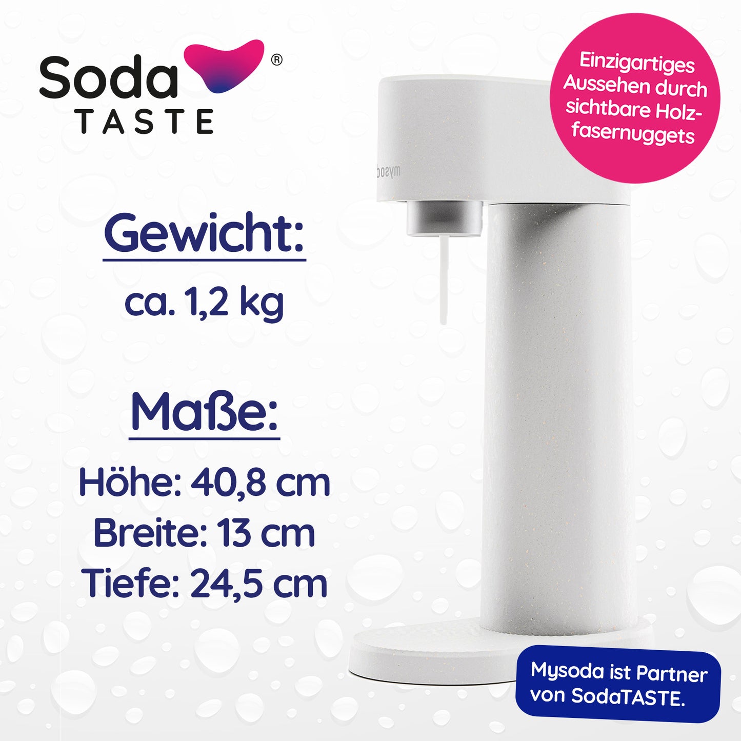 Mysoda Woody Wassersprudler – Premium Family-Set (Weiß)