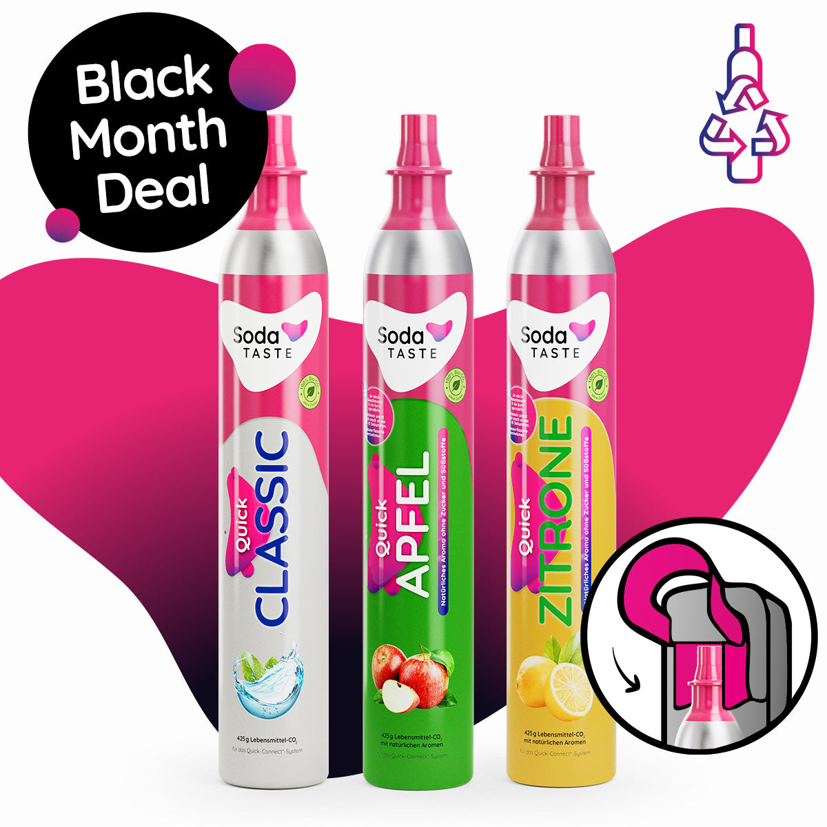 Black Month Angebot: Quick Classic, Quick Apfel & Quick Zitrone (Tauschzylinder)
