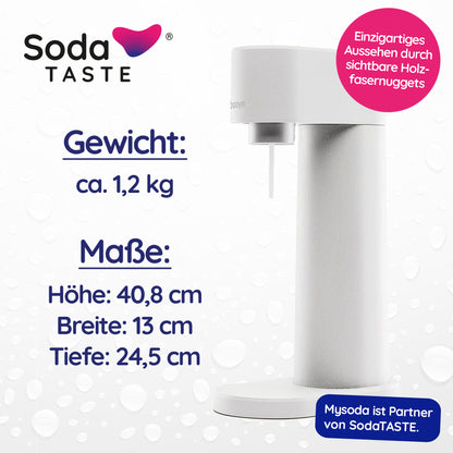 Mysoda Woody Wassersprudler – Premium Family-Set (Weiß)